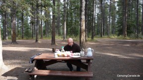 Frühstück auf dem Whistler-Campground in Jasper